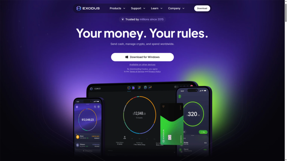 Exodus — огляд програмного гаманця