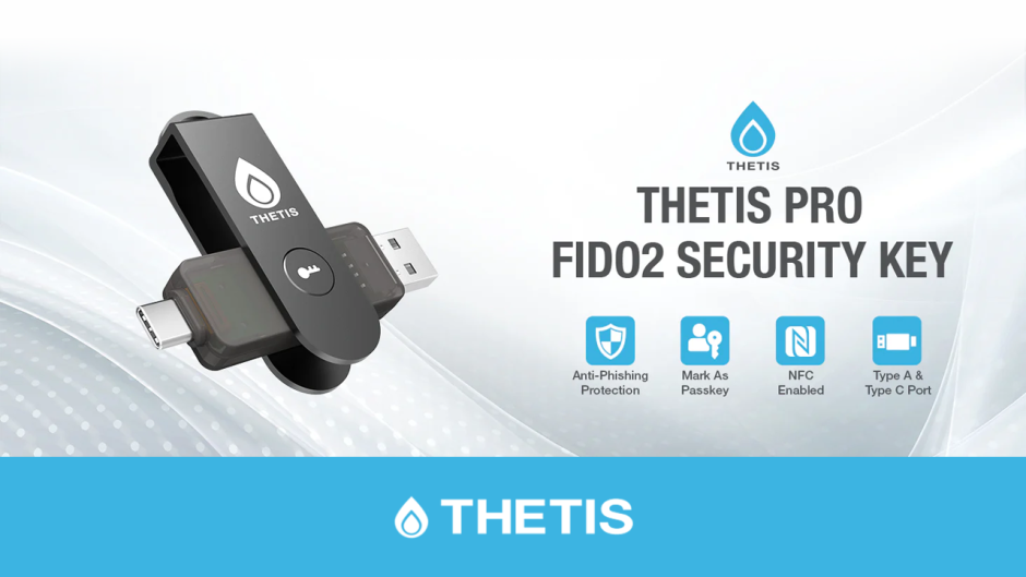 Огляд Thetis PRO FIDO2 Security Key (USB-A, USB-C & NFC): універсальний ключ безпеки для Passkey і 2FA